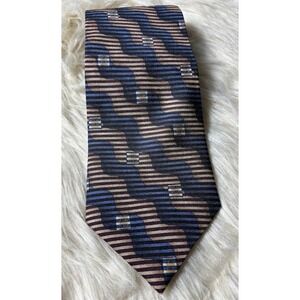 Harve Benard Silk Tie Mens Multicolor Geometric 90s Retro Necktie Vintage